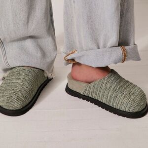 Free People Milo Everyday Woven Mules Secret Sage Green Size 8